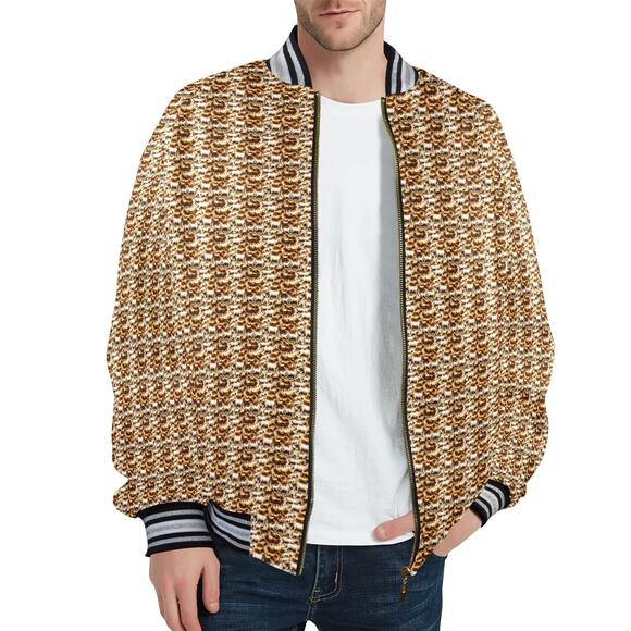 kokorepublicNew Men's Striped Trim Bomber Jacket
